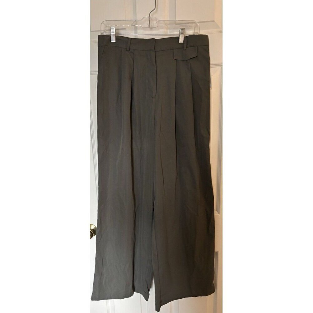 19 COOPER NEW Wide Leg Trouser Womens 32" Waist Dark Grey Nordstrom Career